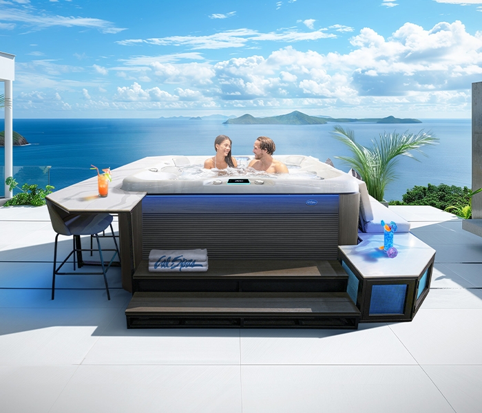 Calspas hot tub being used in a family setting - Caro